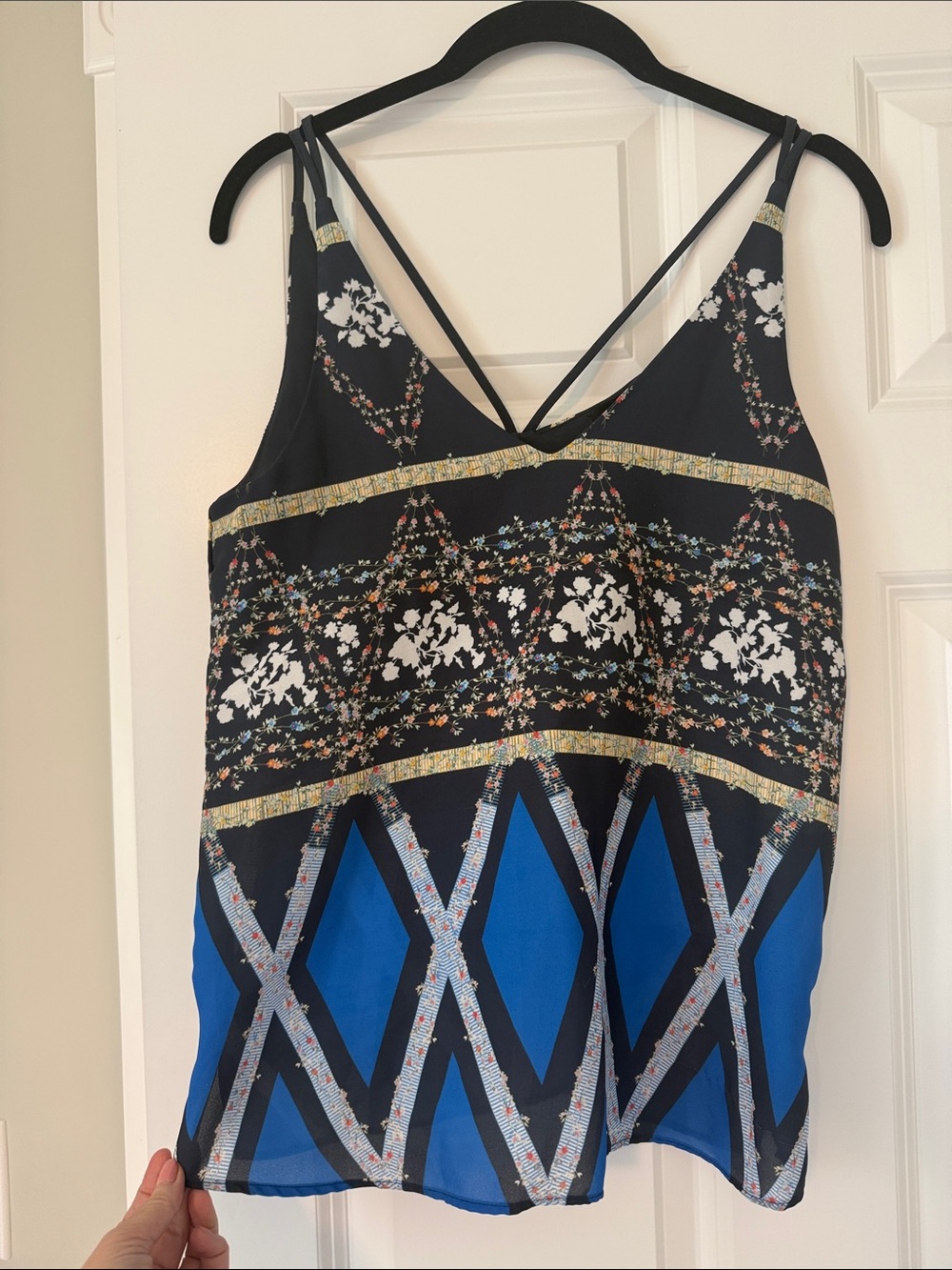 Topshop Navy Floral Strappy Camisole